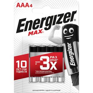 Батарейки алкалиновые  Max, тип ААА, 4 шт Energizer