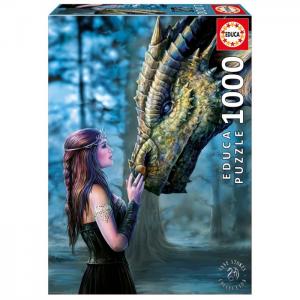 Пазл Девушка и дракон (1000 деталей) Educa