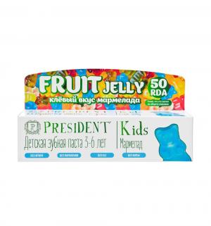 Зубная паста  Fruit Jelly Мармелад детская 50 RDA без фтора от 3 до 6 лет, мл President