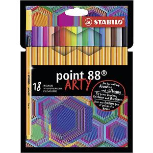 Капиллярные ручки Stabilo Point 88 Arty, 18 цветов