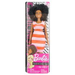 Кукла  Игра с модой Темнокожая в полосатом платье Barbie