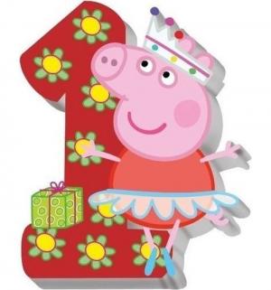 Свеча  №1 8 см Peppa Pig