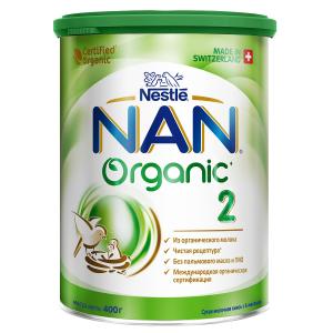 Молочная смесь  Organic 2 с 6 месяцев, 400 г Nan