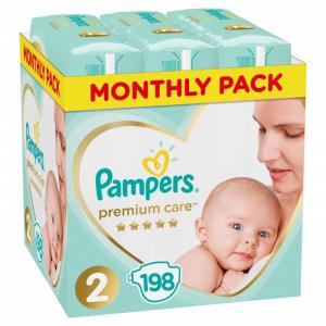 Подгузники Premium Care для новорожденных 2 р. (4-8 кг) 198 шт. Pampers