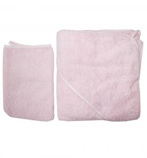 Комплект для купания полотенце с уголком/рукавичка , цвет: розовый Папитто