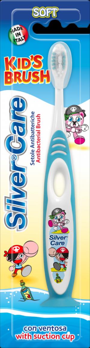 Зубная щетка  Kids Brush мягкая, цвет: голубой Silver Care