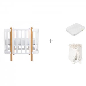 Кроватка-трансформер  Mommy Lux с матрасом 90х70 см и бортиком в кроватку Happy Baby
