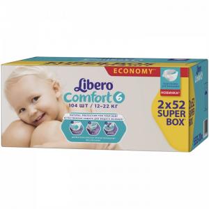 Подгузники Comfort Size 6 (12-22кг), 104 шт. Libero