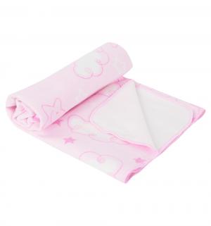 Одеяло байковое Облачка 98 х 138 см, цвет: розовый Funecotex