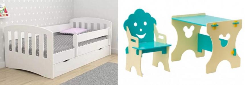 Подростковая кровать  с бортиком Классика и столик со стульчиком Гном Столики Детям