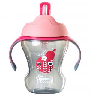 Чашка-непроливайка  с трубочкой, цвет: розовый Tommee Tippee
