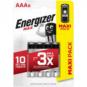 Батарейка Max AAA (LR03) алкалиновая 8BL Energizer