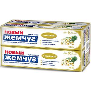 Зубная паста Новый Жемчуг С ромашкой, 100 мл, 4 шт Невская косметика