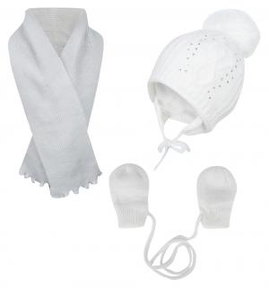 Комплект варежки/шапка/шарф, цвет: белый Aliap