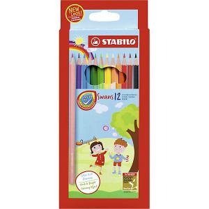 Набор цветных карандашей Stabilo Swans, 12 цветов. Цвет: разноцветный