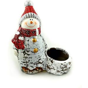 Новогоднее украшение - снеговик-подсвечник, 11,1*5,8*12,8 см MAG2000