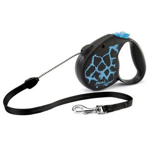 Рулетка Safari Giraffe тросовая M, 5м, до 20 кг, цвет: синий Flexi