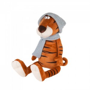 Мягкая игрушка  Luxury Тигр Гоша в вязаном шарфе и шапке 25 см Maxitoys