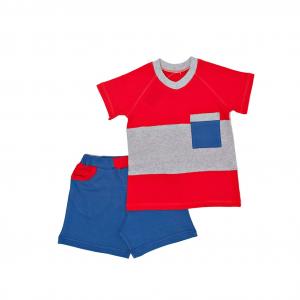 Комплект футболка/шорты , цвет: красный/синий Трифена