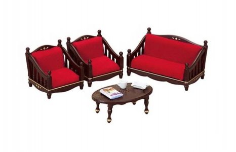 Классическая коричневая мебель для гостиной Sylvanian Families