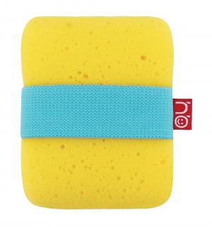 Мочалка  Sponge с фиксатором, цвет: желтый Happy Baby