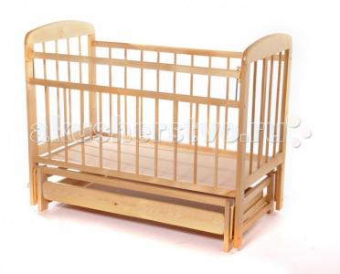 Детская кроватка Уренская мебельная фабрика 11 с ящиком маятник поперечный Мишутка