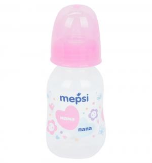 Бутылочка  пластик с рождения, 125 мл, цвет: розовый Mepsi