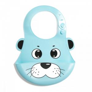 Нагрудник  силиконовый с кармашком Мишка Baby Nice (ОТК)