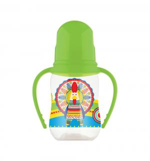 Бутылочка  Русские мотивы для кормления полипропилен с рождения, 120-125 мл, цвет: салатовый Lubby