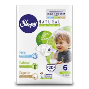 Подгузники  Organic Baby Diaper (15-25 кг) шт. Sleepy Natural
