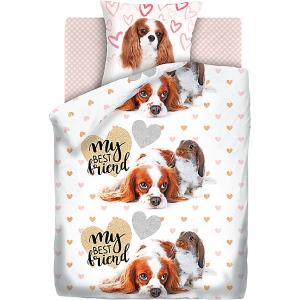 Детское постельное белье 1,5 сп 4 YOU Puppy and Bunny 4YOU. Цвет: белый