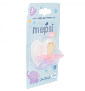 Соска-пустышка  Baby Классическая латекс, с 3 мес, цвет: розовый Mepsi