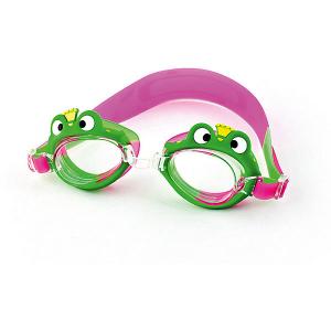 Очки для плавания  Лягушка, зелёно-розовые INDIGO. Цвет: разноцветный