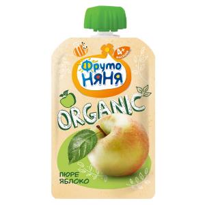 Пюре  Organic яблоко, с 4 месяцев, 90 г ФрутоНяня