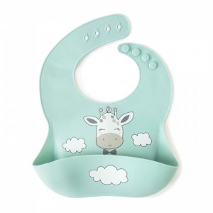 Нагрудник  силиконовый с кармашком Жирафик в облаках Baby Nice (ОТК)