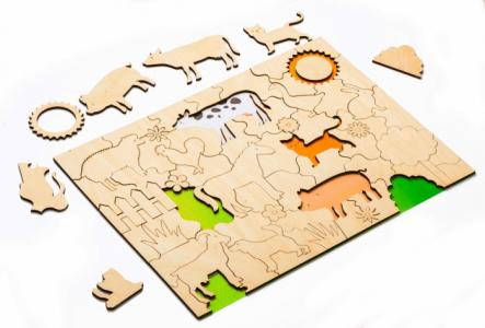 Деревянная игрушка  Мозаика-раскраска Домашние животные Bradex