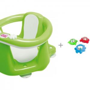 Сиденье в ванну Flipper Evolution и игрушки для ванной Playgo Мерцающие поплавки Ok Baby