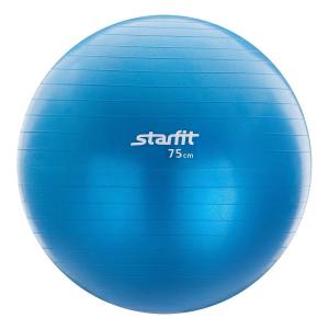 Мяч гимнастический  GB-102 75 см с насосом, цвет:синий Starfit