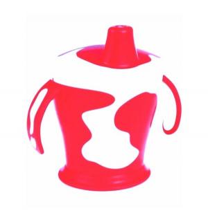 Чашка-непроливайка  Little cow С ручками, 9 месяцев, цвет: красный Canpol