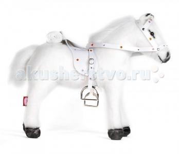 Мягкая игрушка  Белая лошадь с седлом и уздечкой со звуком Gotz