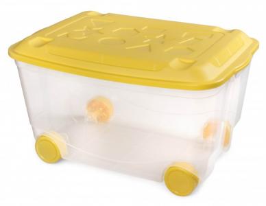 Ящик для игрушек на колесах 58х39х34 см с декором Пластишка