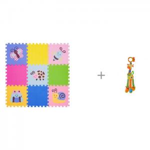 Игровой коврик  12 Окружающий Мир, толщина 15мм и Подвесная игрушка Forest Жираф с колечками FunKids