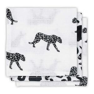 Комплект салфеток Jollein 3 шт., бело-чёрный леопард, 15х21 см. Цвет: черный/белый
