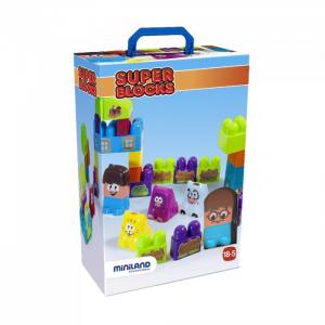 Конструктор  Блочный Ферма Super Blocks Farm (38 деталей) в чемоданчике Miniland
