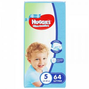 Подгузники Ultra Comfort Giga Pack для мальчиков 5 (12-22 кг) 64 шт. Huggies