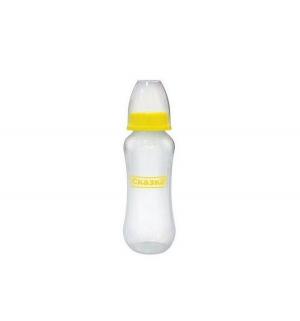 Рожок  Фигурный пластик с рождения, 240 мл, цвет: желтый Сказка