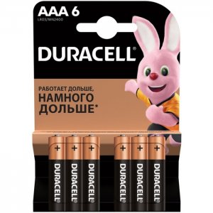 Батарейка алкалиновая Basic AAA (LR03) 6 шт. Duracell
