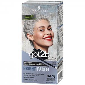 Набор для тонирования волос Bright-Pastel 098 Серебристый металлик 142 мл got2b