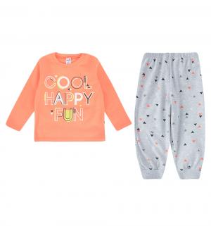 Пижама джемпер/брюки , цвет: оранжевый/серый Crockid