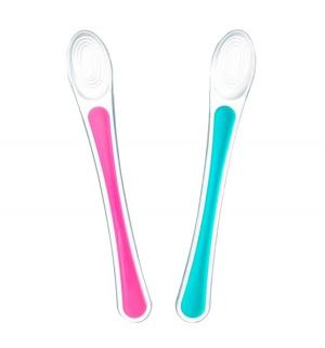 Набор ложечек  для введения прикорма силикон, цвет: розово-голубой Tommee Tippee